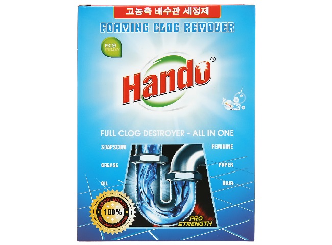 Xử lý bồn cầu bị xì hơi bằng bột thông cống Hando